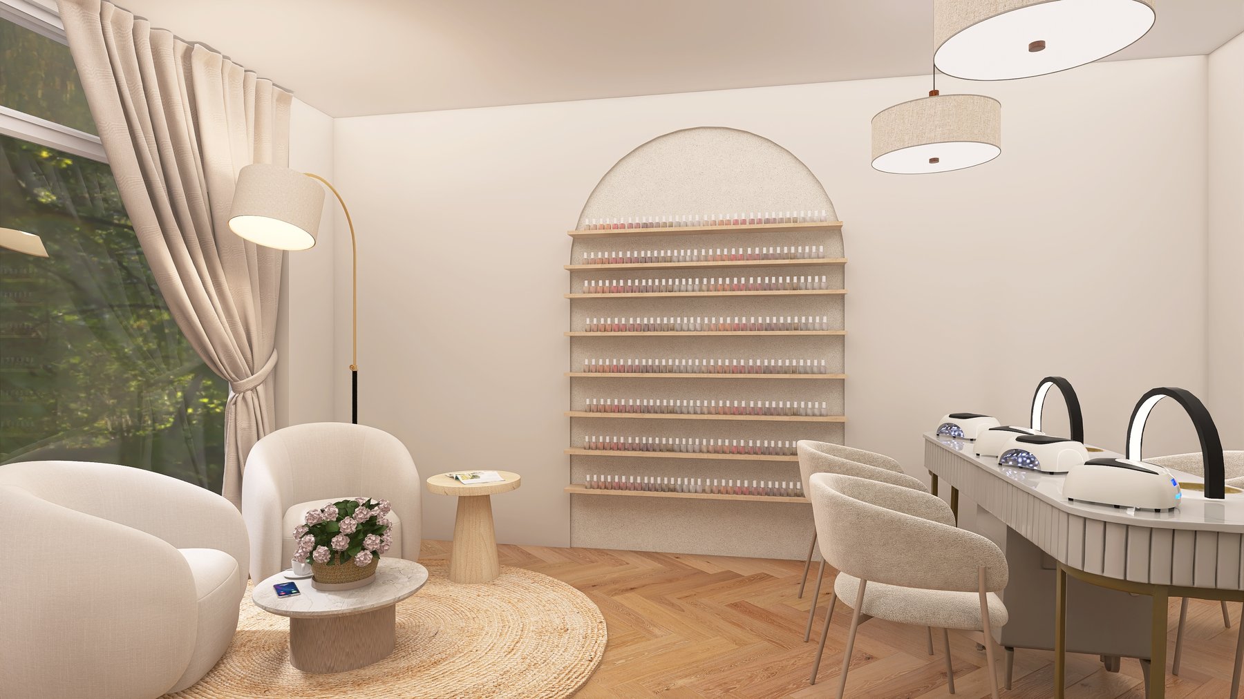 Nail Studio Vienna, lemn natural