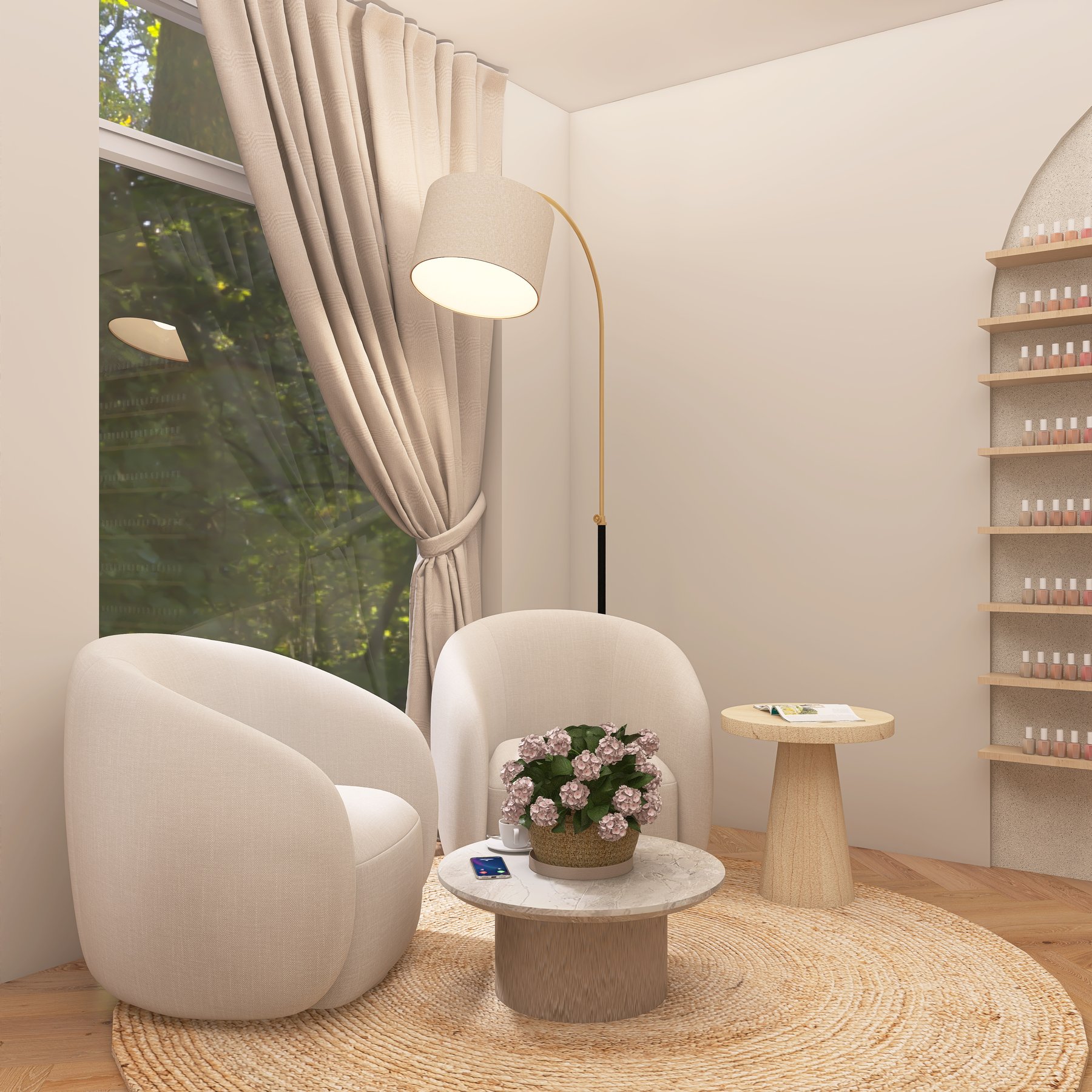 Nail Studio Vienna, detaliu Japandi