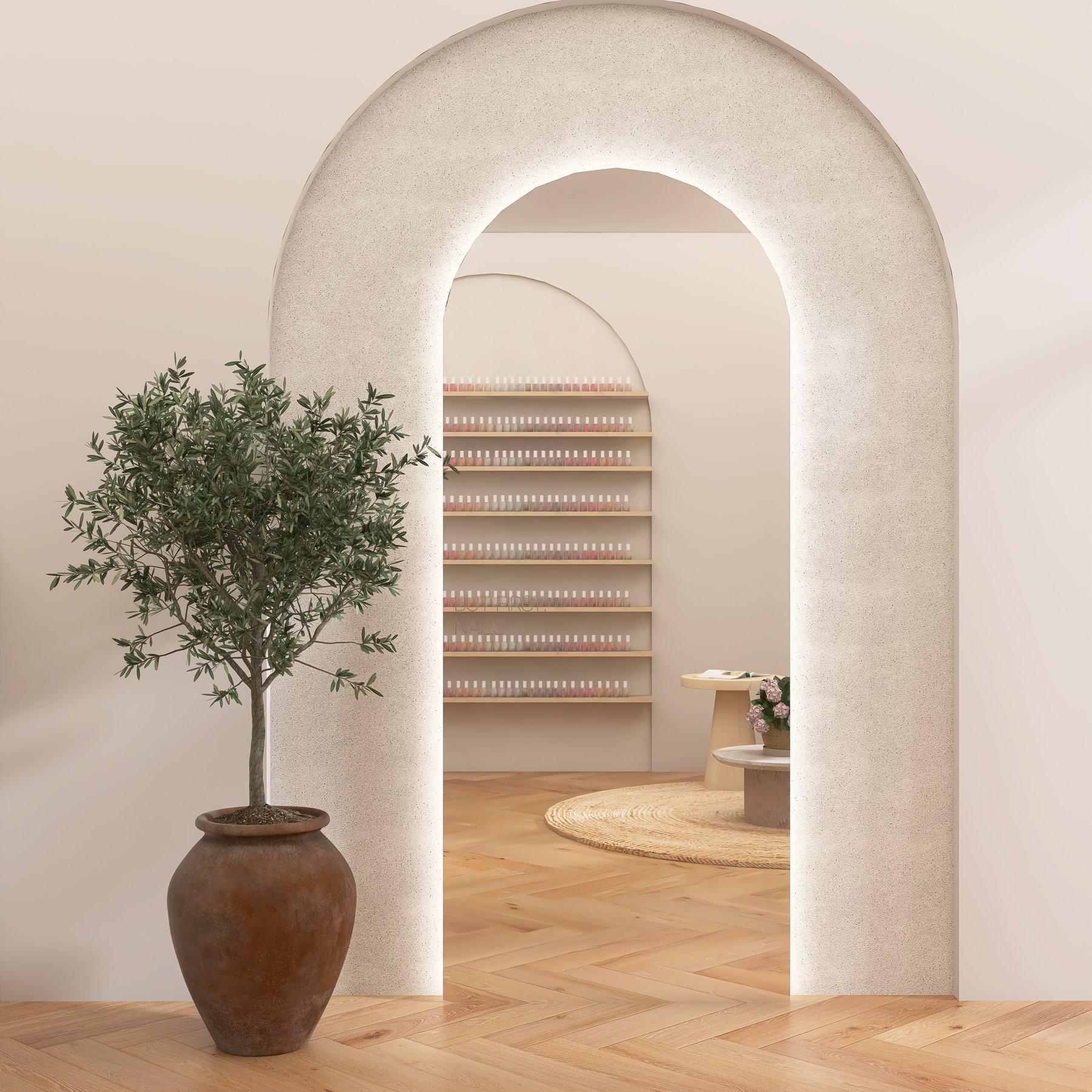 Nail Studio Vienna, detaliu lemn