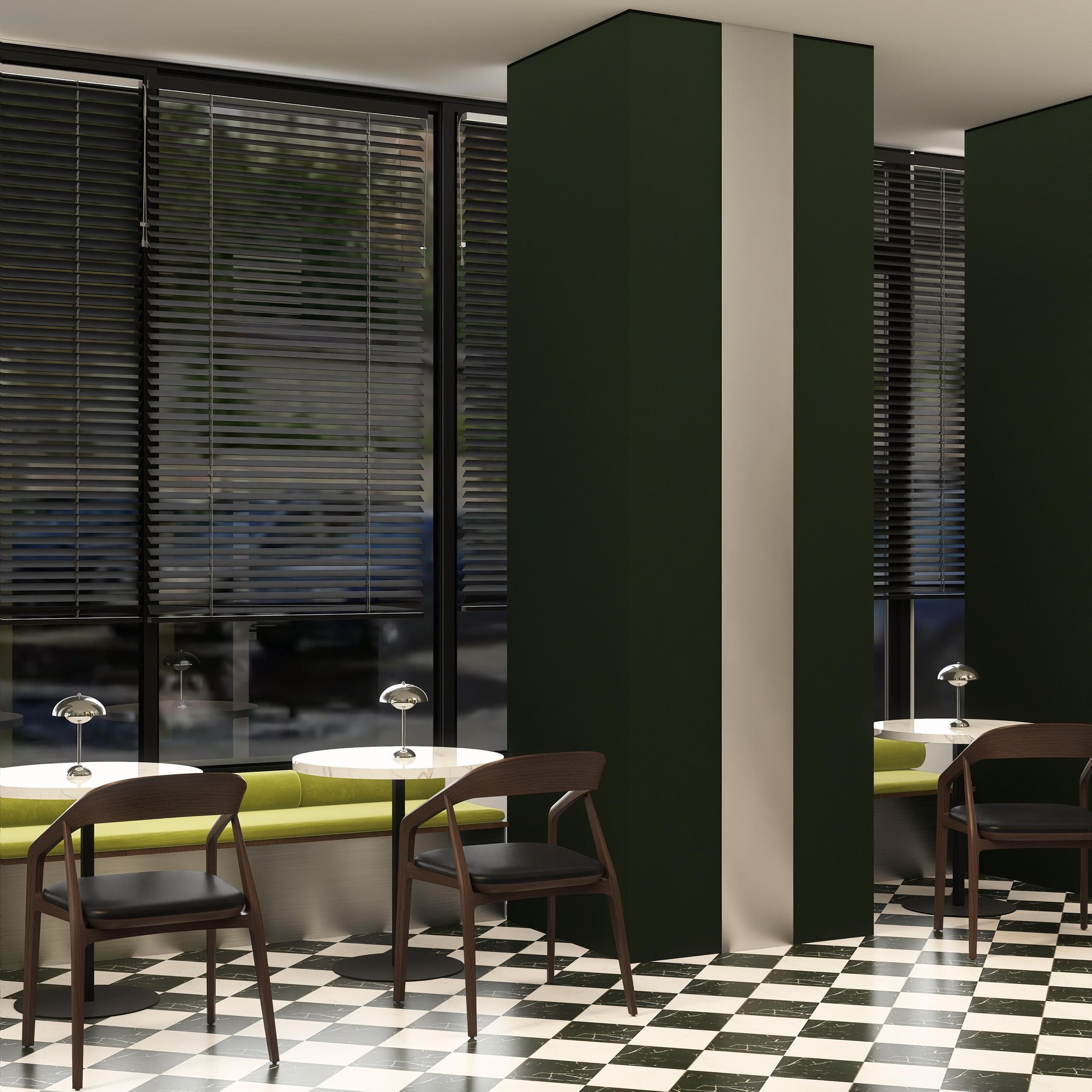 Restaurant PICK, detaliu lemn nuc